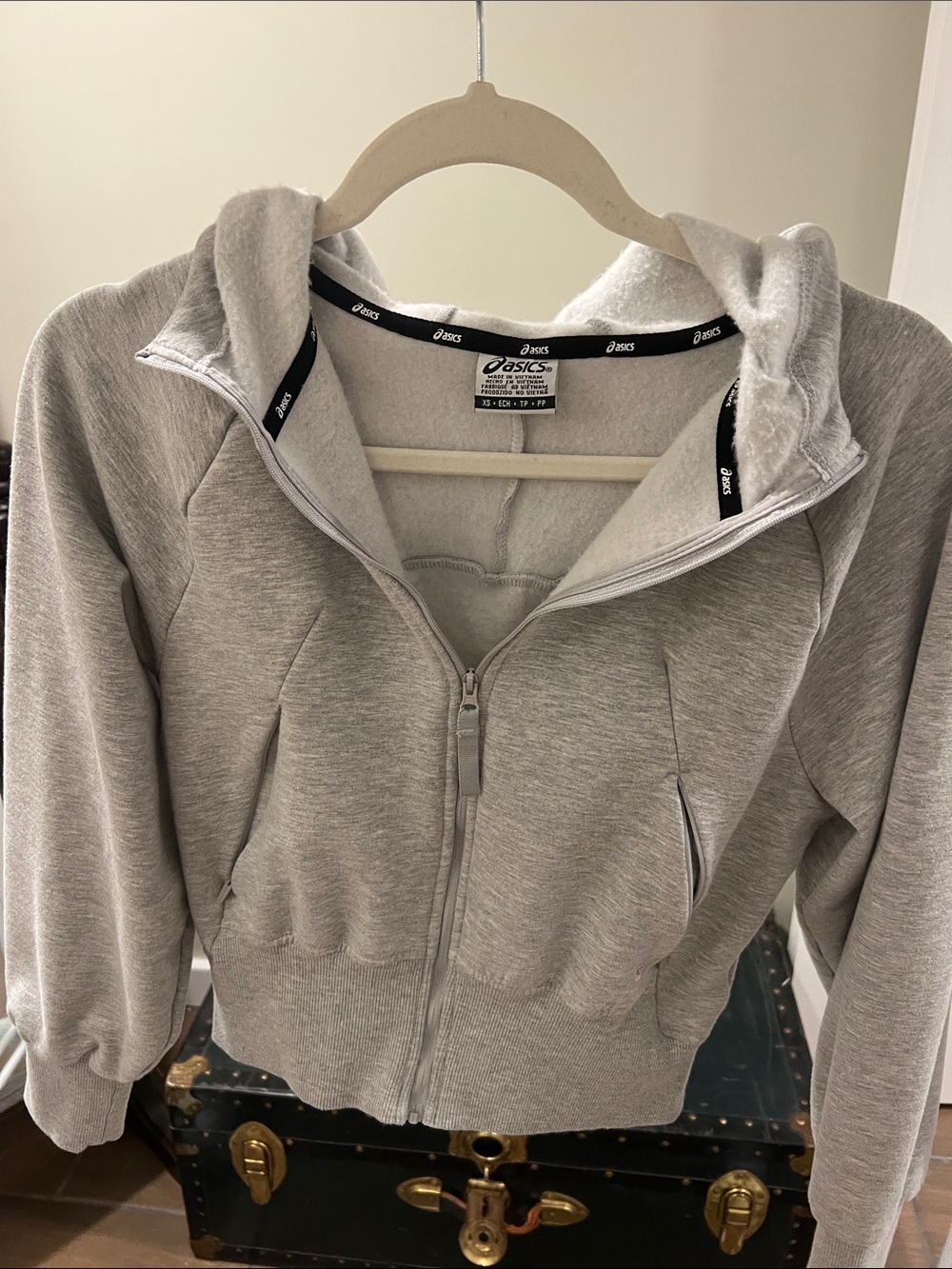 ASICS Heather Gray Full-Zip Hoodie